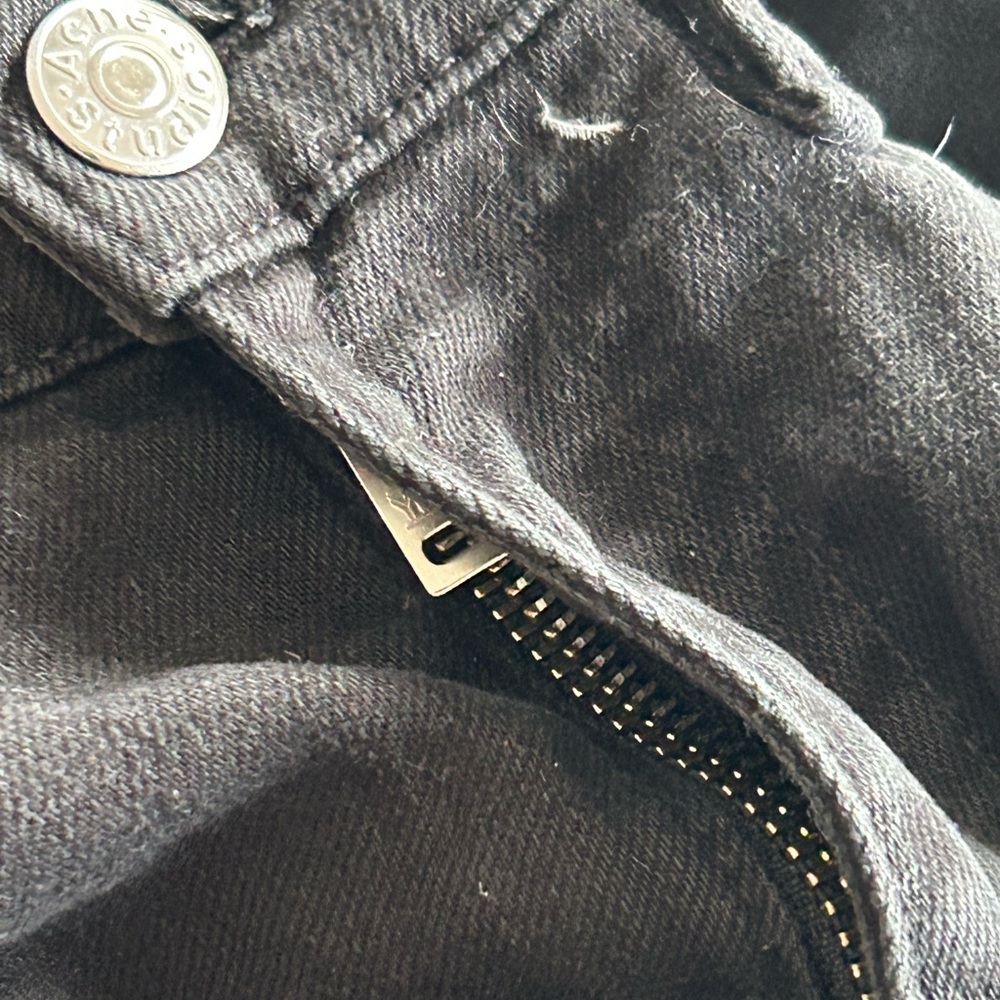 ACNE Studios Max Stay Black Jeans Men's W32 Zip Fly Blå Konst Made In Italy - Picture 5 of 13